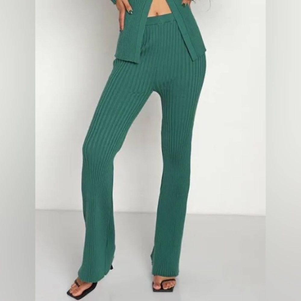 Callahan green knit flare pants